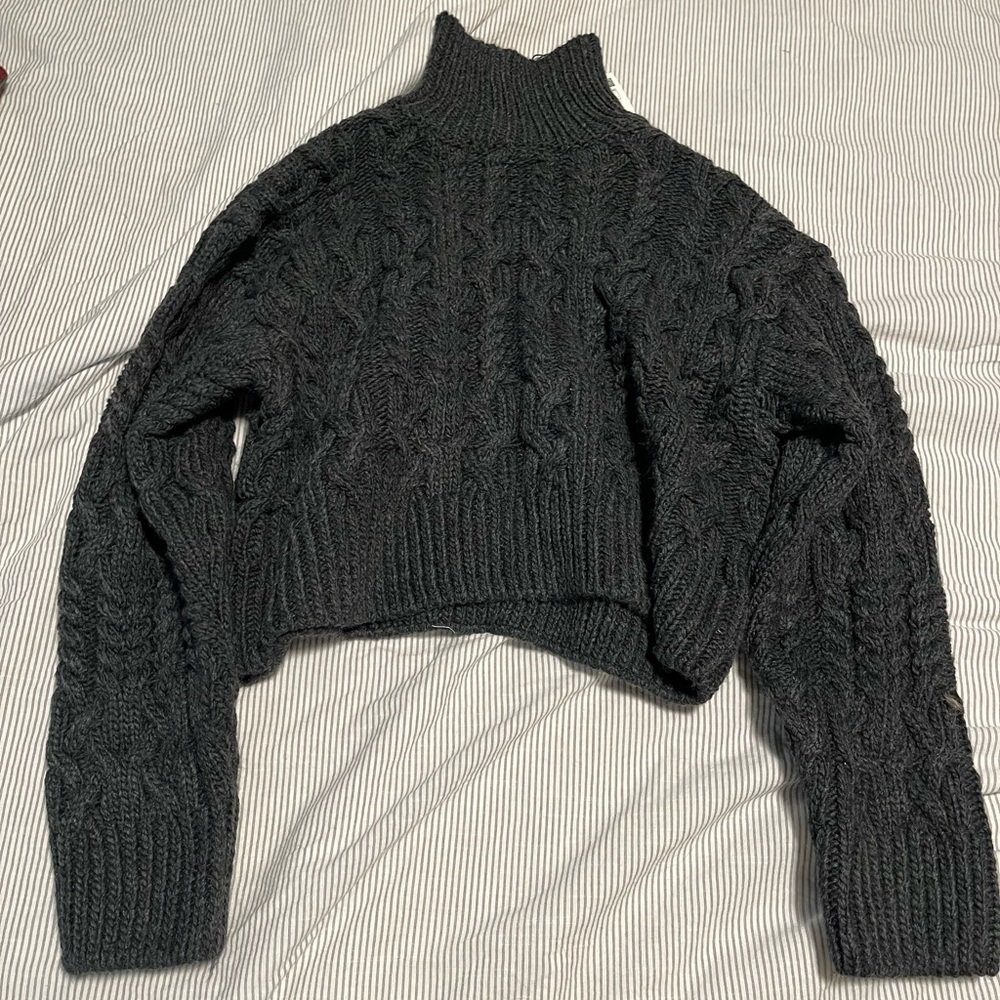 zara crop turtle neck sweater
